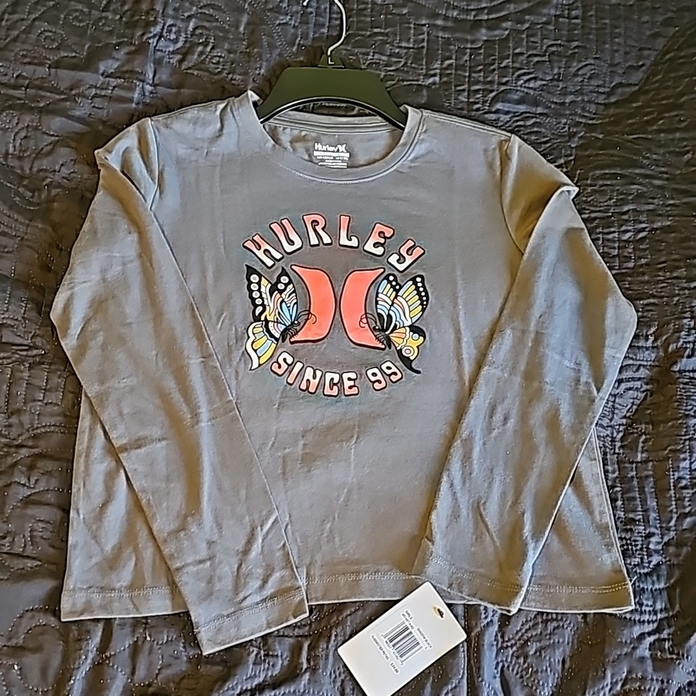 Hurley‎ girls butterfly graphic long sleeve shirt